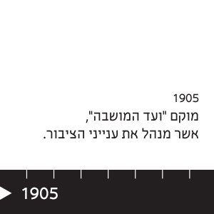 1905 מוקם "ועד המושבה", אשר מנהל את ענייני הציבור.